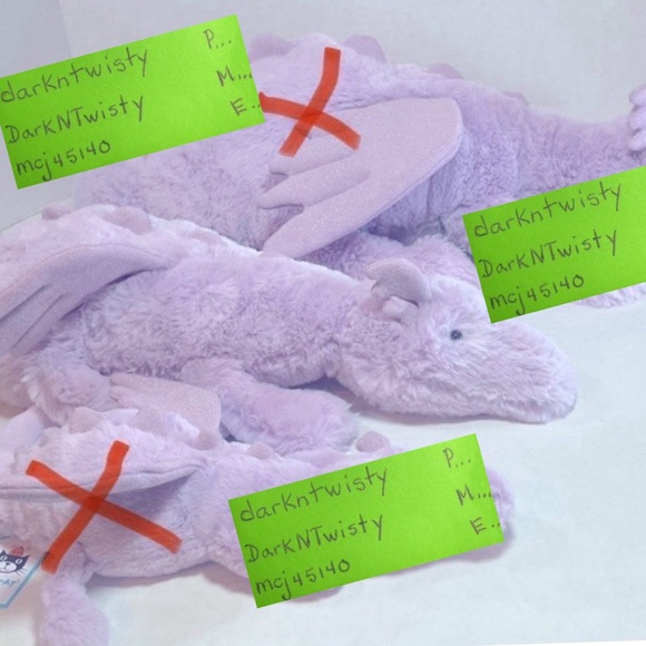 BNWT JellyCat Lavender Dragon Med 27” with tail unfurled - Picture 2 of 10